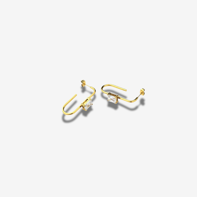 Boucles d'oreilles zircon blanc