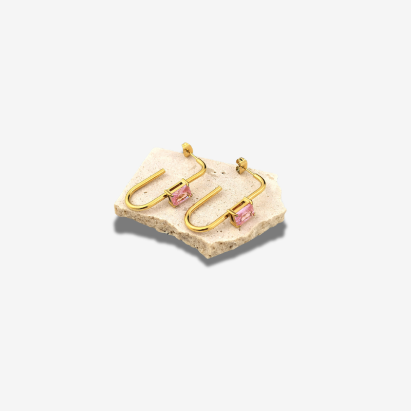Boucles d'oreilles zircon rose